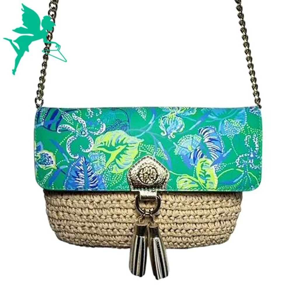 LILLY PULITZER Straw Convertible Chain Strap Crossbody Bag - Picture 6 of 10